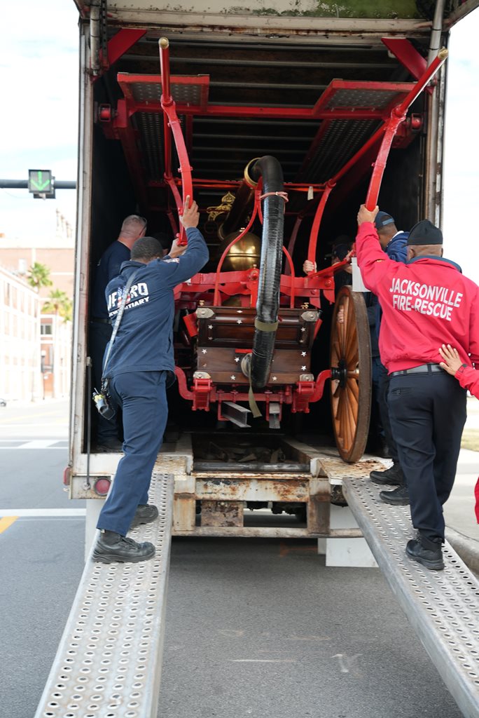 JFRD crews unload historic pumper