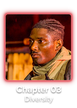 Chapter Select Diversity Hovered Up close image of firefighter: Diversity