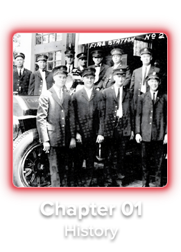 Chapter Select History Hovered Old photo of fire fighters: History