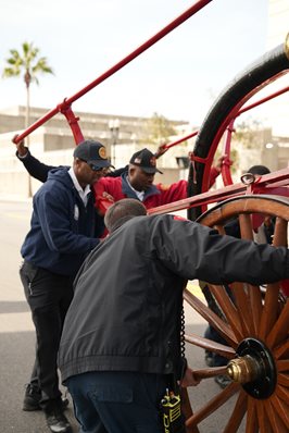 JFRD crews unload historic pumper