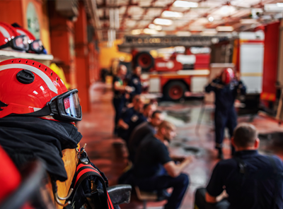 Image depicting the inside of a fire station
