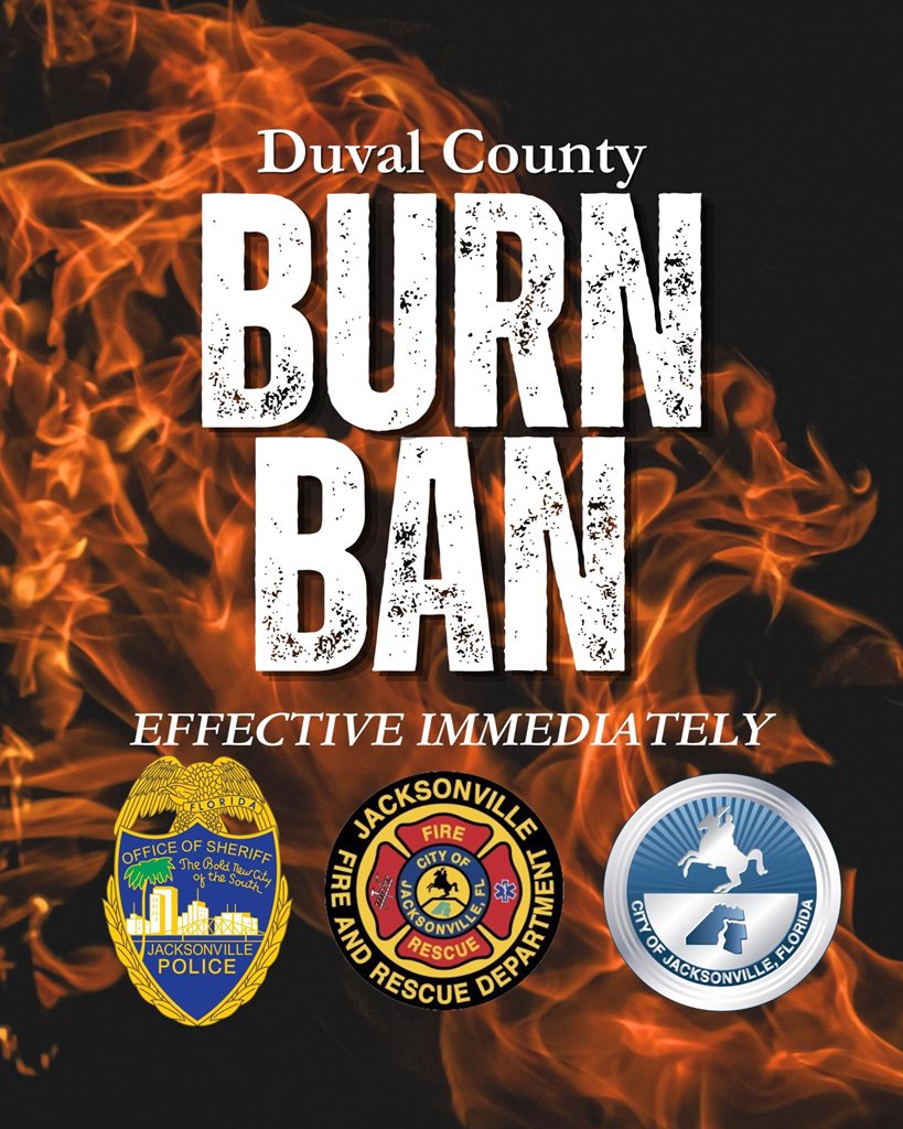 Graphic depiciting the verbiage Burn Ban