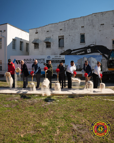 JFRD leadership and elected officials breaking ground