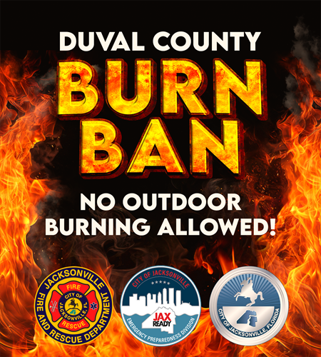 Graphic depicting the verbiage Burn Ban