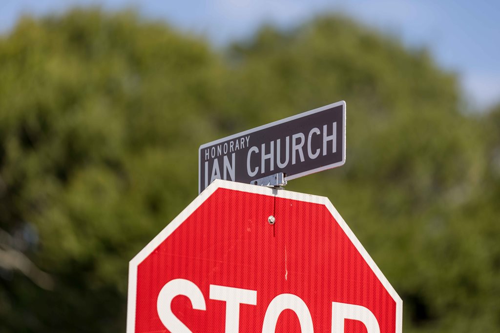 Street Sign stating Ian Church