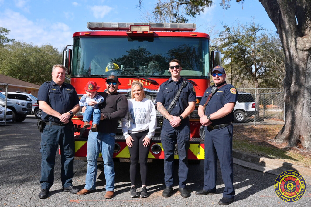 2 Year old Hoke with family and JFRD crews