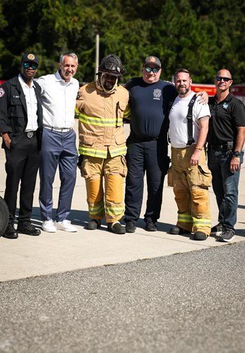 Chief Terrance Holmes, Councilman Miller, Johnson, FF Fallon, Council President Johnson