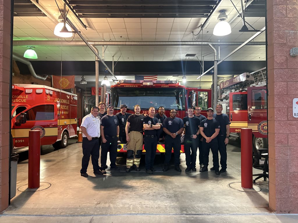Jean-Michael Kulawik with the crew at Station 7